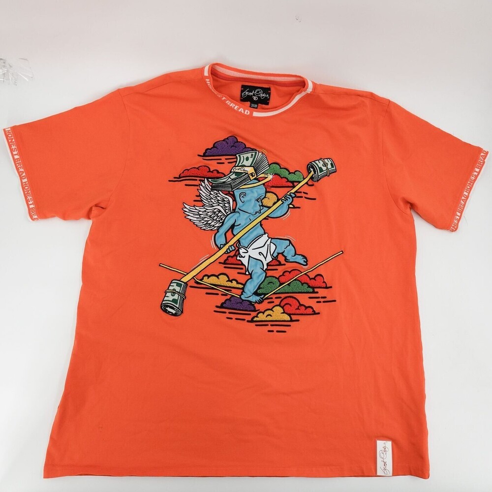 Frost Originals T-Shirt Mens 3XB Orange Graphic Honest Bread Cherub Money Tee